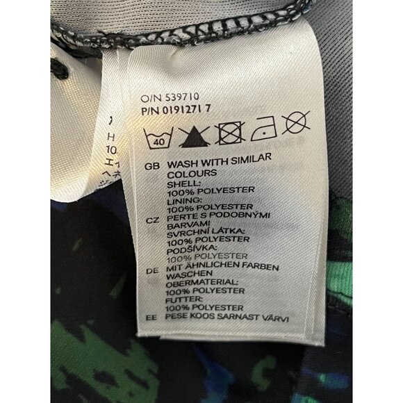 H&M Green Blue Print Sheath Midi Dress XS (2) Sleeveless - Picture 11 of 15